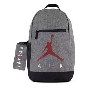 Nike Air Jordan Kids Backpack Pencil Case Gray Red Black 9A0503-GEH  NWT